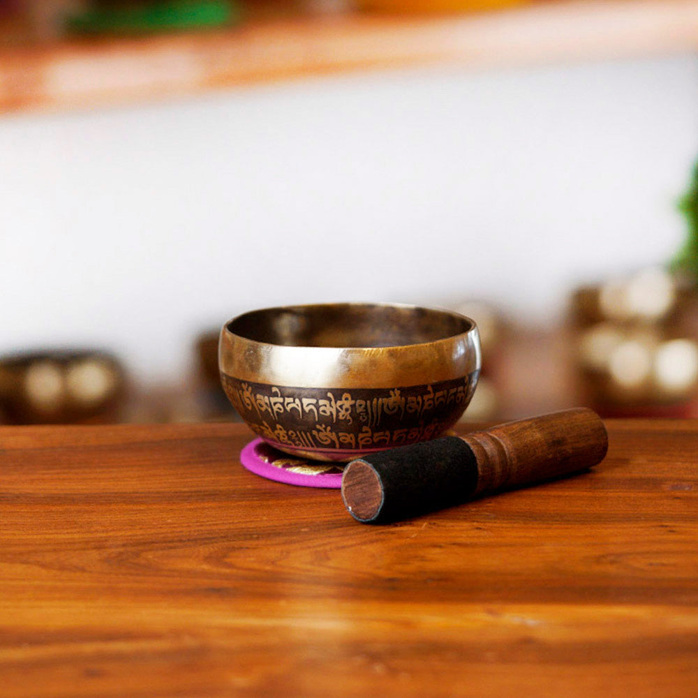 CUENCO TIBETANO GRABADO (SOL - 14 CM)