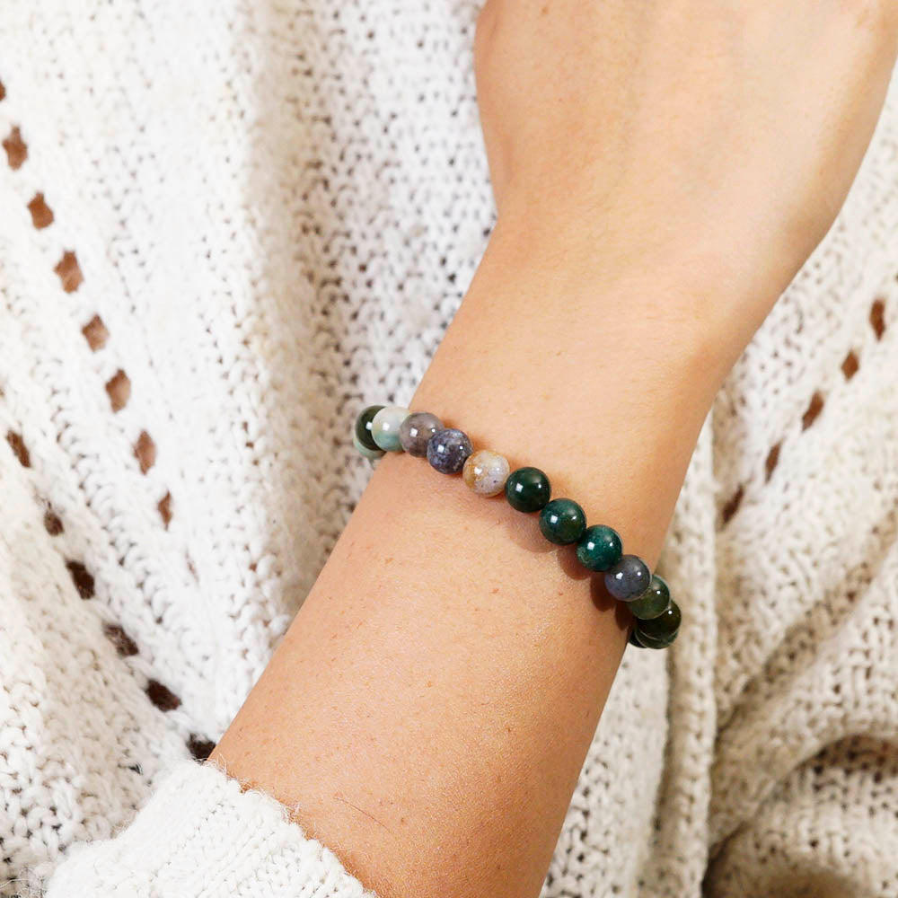 PULSERA ELÁSTICA ÁGATA INDIA (8 MM)