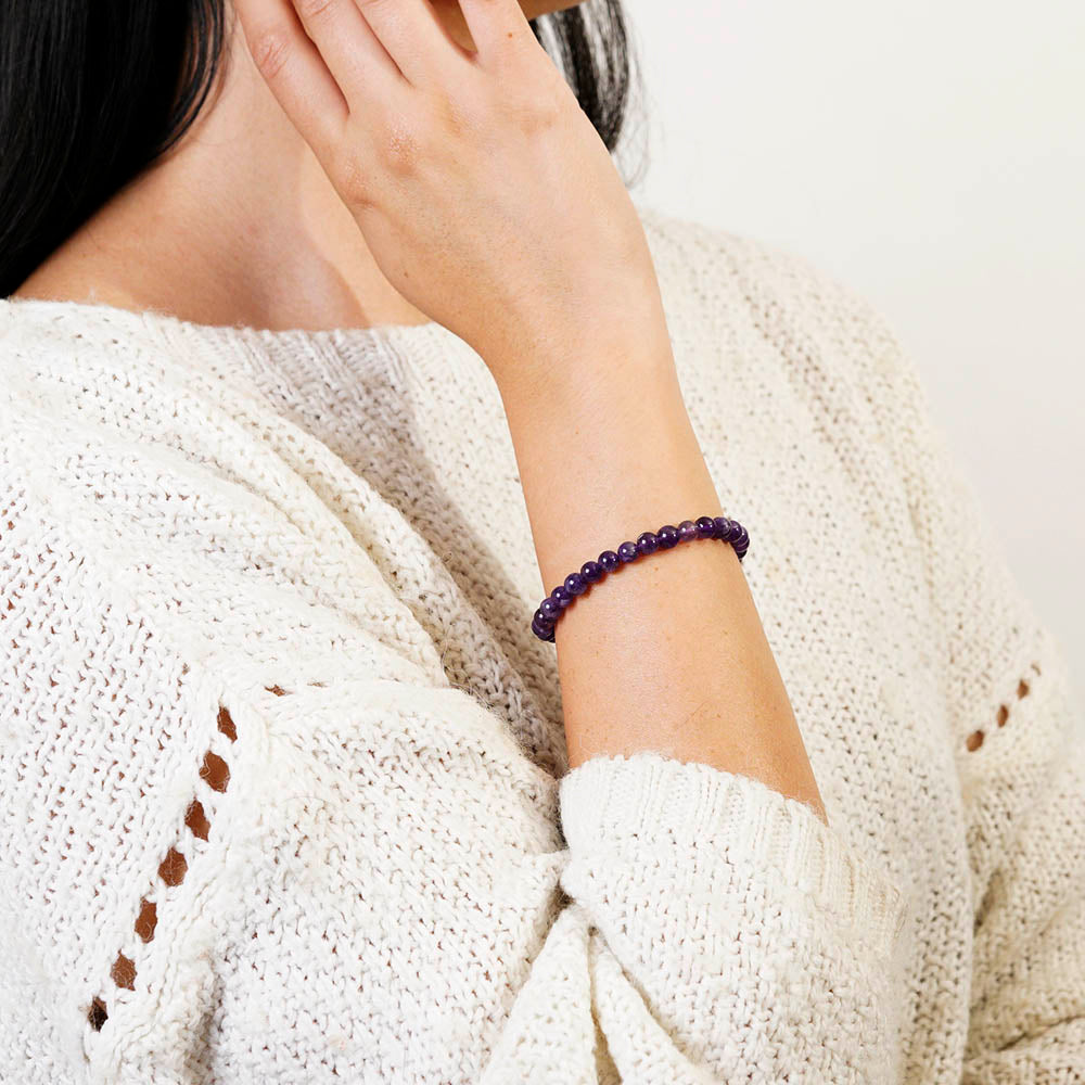 PULSERA AJUSTABLE AMATISTA (6 MM)