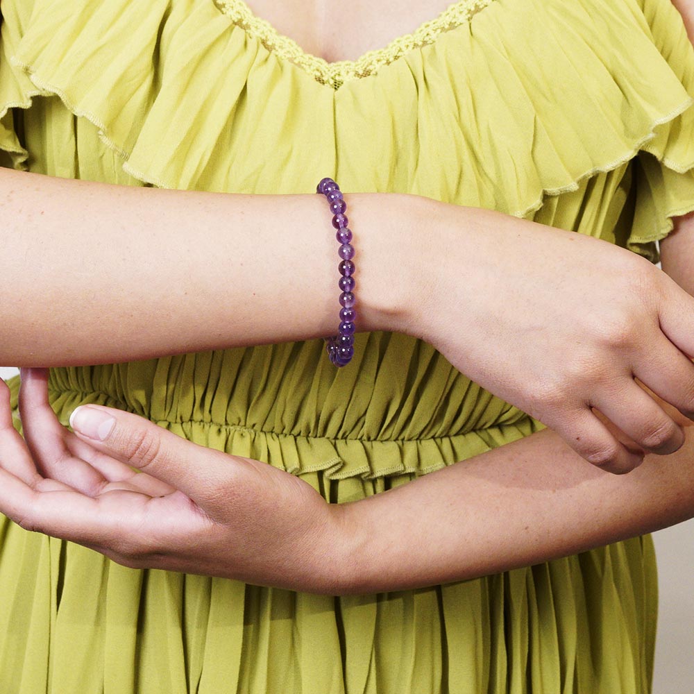 PULSERA ELÁSTICA AMATISTA (6 MM)