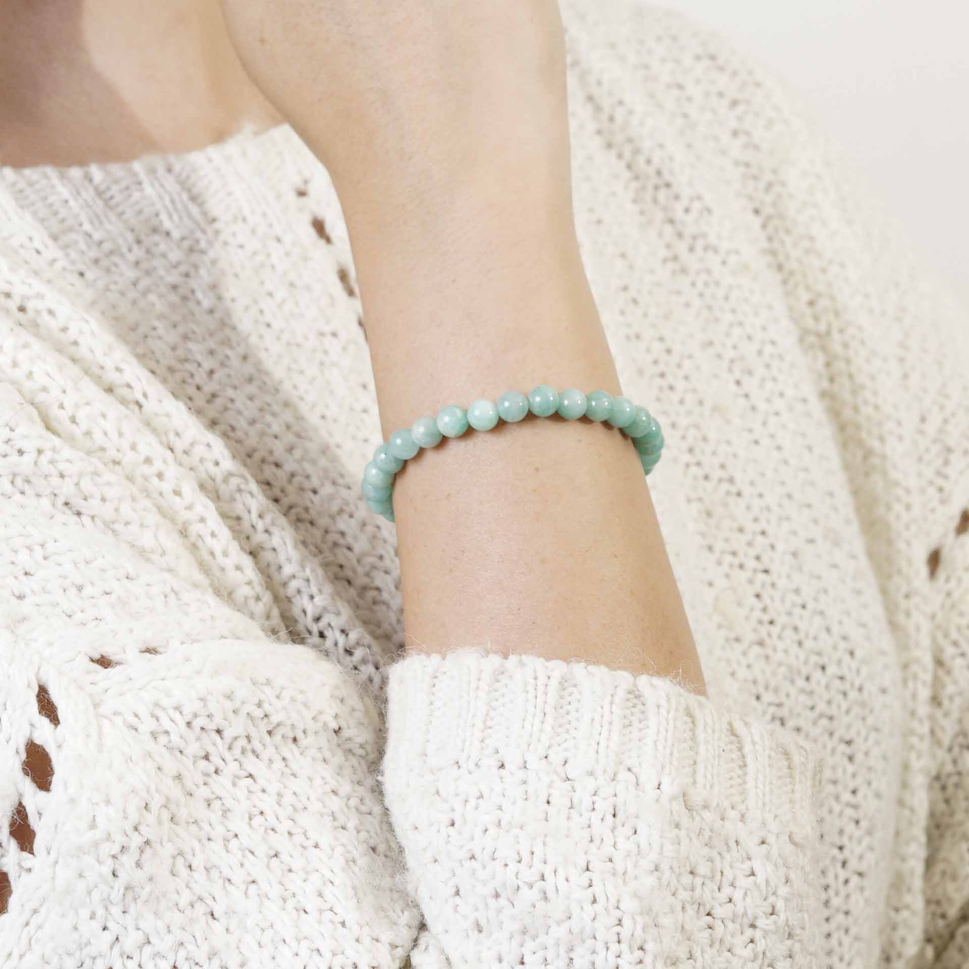 PULSERA ELÁSTICA AMAZONITA (6 MM)