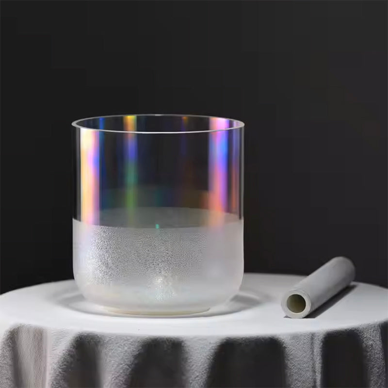 "COSMIC RAY ALCHEMY" CUENCO DE CRISTAL DE CUARZO - 6" A 9", AFINACIÓN 432 HZ (RESERVA)