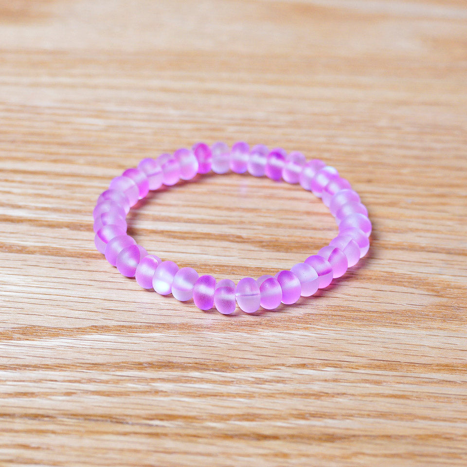 PULSERA ELÁSTICA CRISTAL ROSA "PINK SPARK" (5X8 MM)