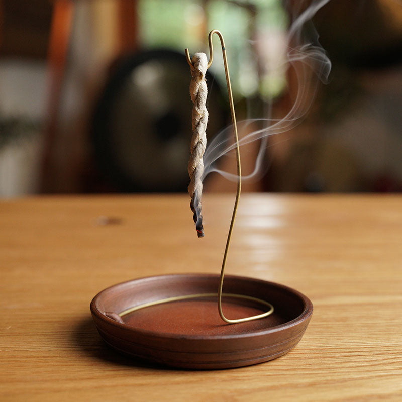 PORTA INCIENSO DE ARCILLA SOPORTE PARA CUERDAS