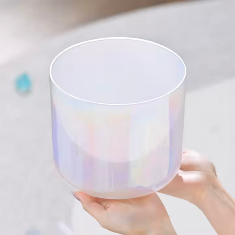 "WHITE CRYSTAL" CUENCO DE CRISTAL DE CUARZO - 6" A 9", AFINACIÓN 432 HZ (RESERVA)