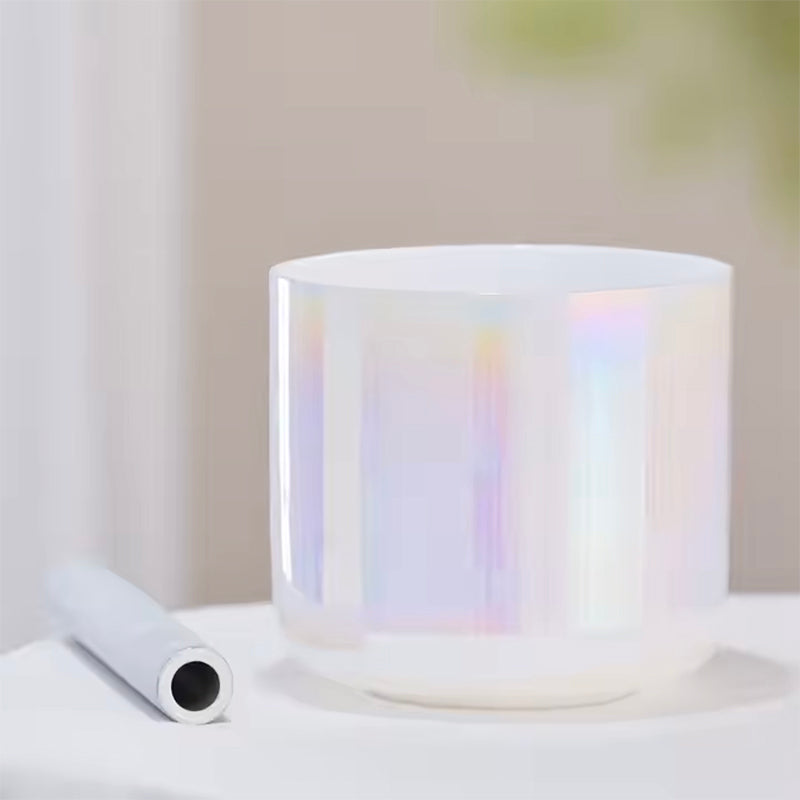 "WHITE CRYSTAL" CUENCO DE CRISTAL DE CUARZO - 6" A 9", AFINACIÓN 432 HZ (RESERVA)