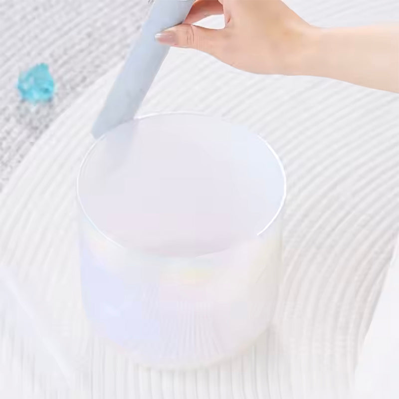 "WHITE CRYSTAL" CUENCO DE CRISTAL DE CUARZO - 6" A 9", AFINACIÓN 432 HZ (RESERVA)