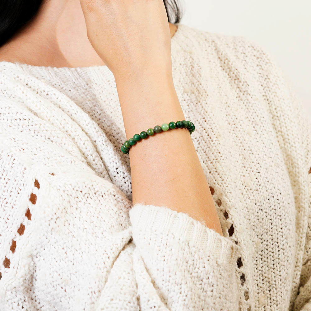 PULSERA ELÁSTICA JADE AFRICANO (6 MM)