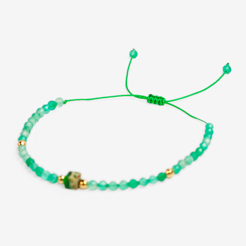 PULSERA AJUSTABLE MIYUKI JADE VERDE (3 MM)