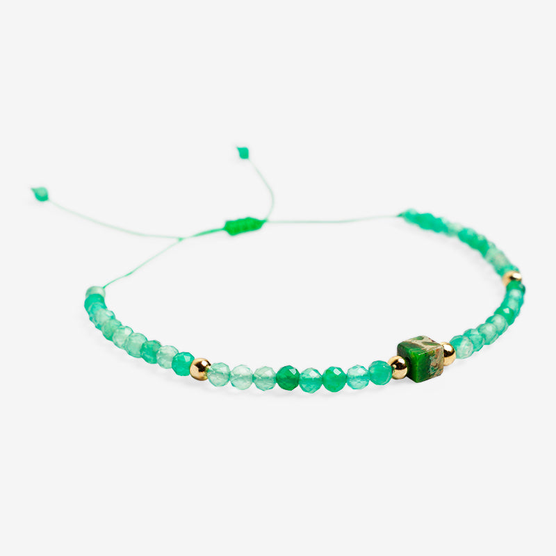 PULSERA AJUSTABLE MIYUKI JADE VERDE (3 MM)