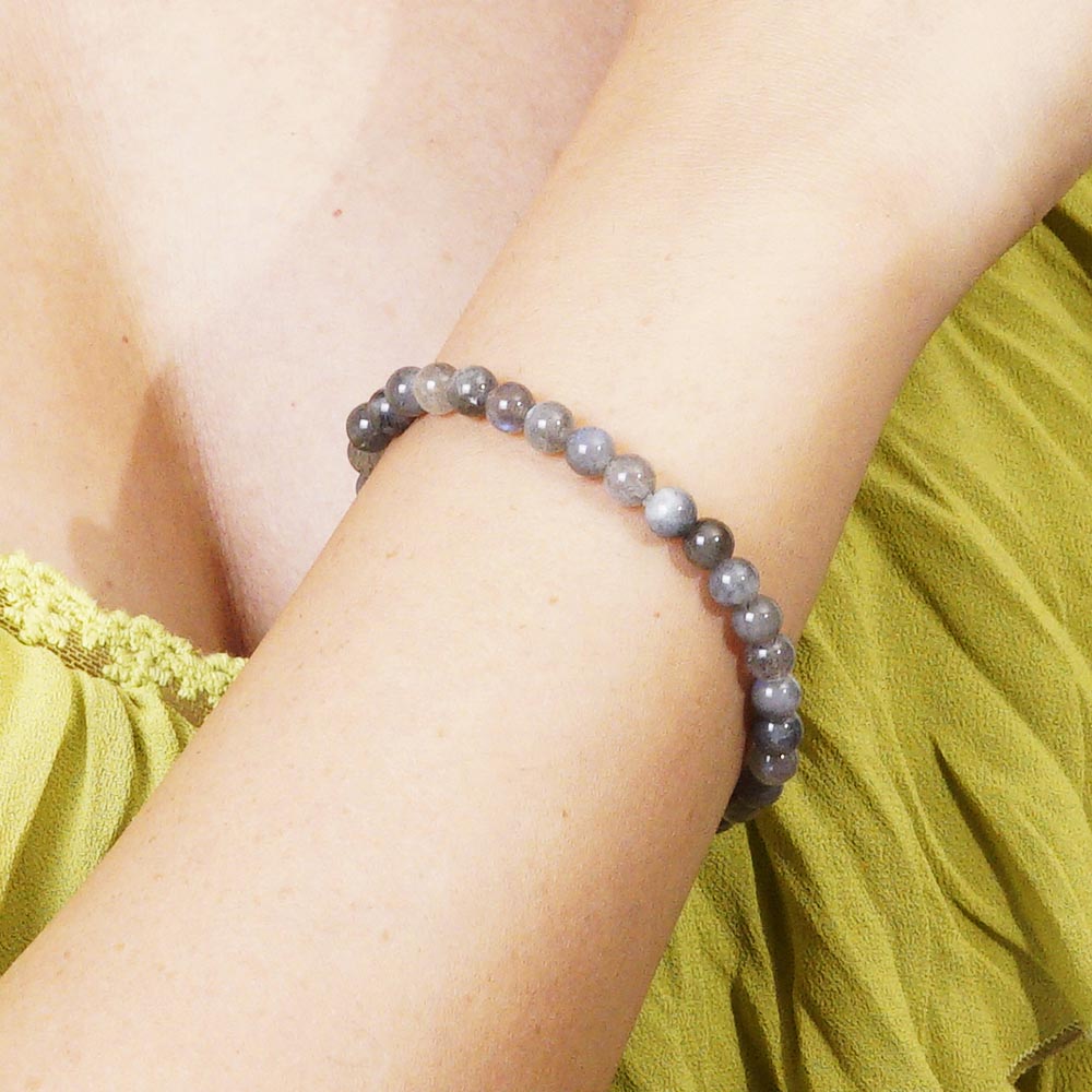 PULSERA ELÁSTICA LABRADORITA (6 MM)