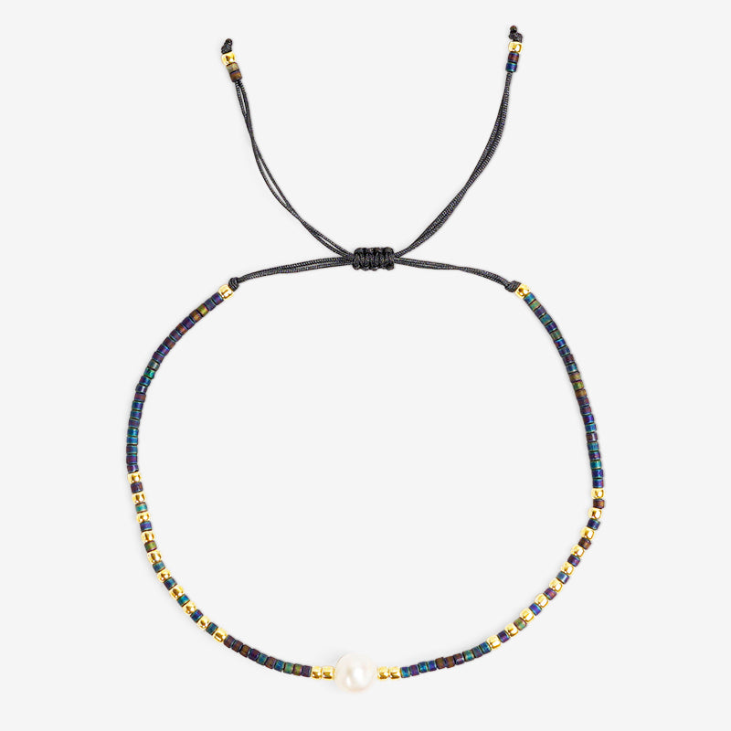 PULSERA AJUSTABLE MIYUKI CRISTAL "PERLA OCÉANICA"