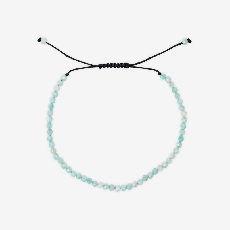 PULSERA AJUSTABLE AMAZONITA FACETADA (3 MM)