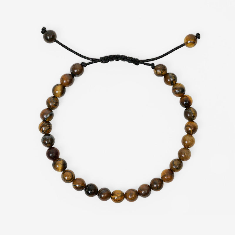 PULSERA AJUSTABLE OJO DE TIGRE (6 MM)