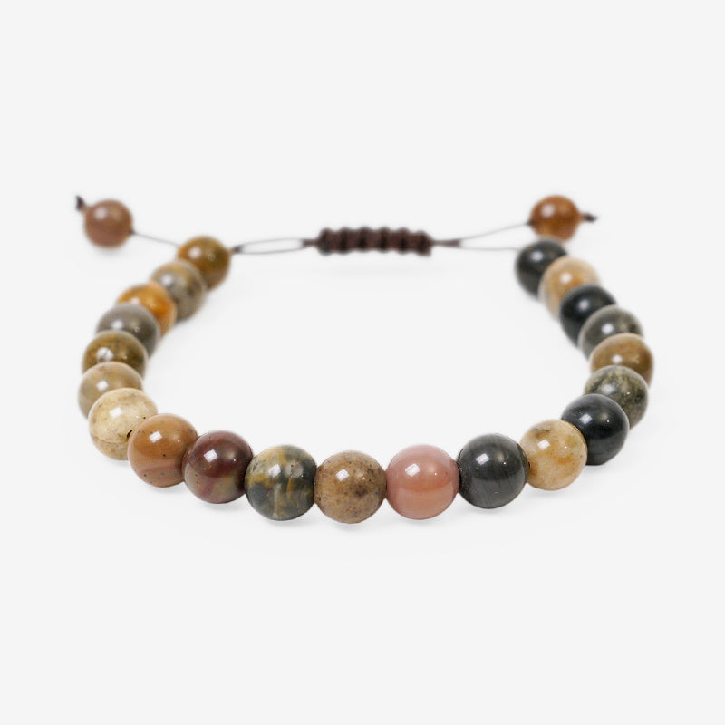 PULSERA AJUSTABLE PIEDRA DE RÍO (8 MM)