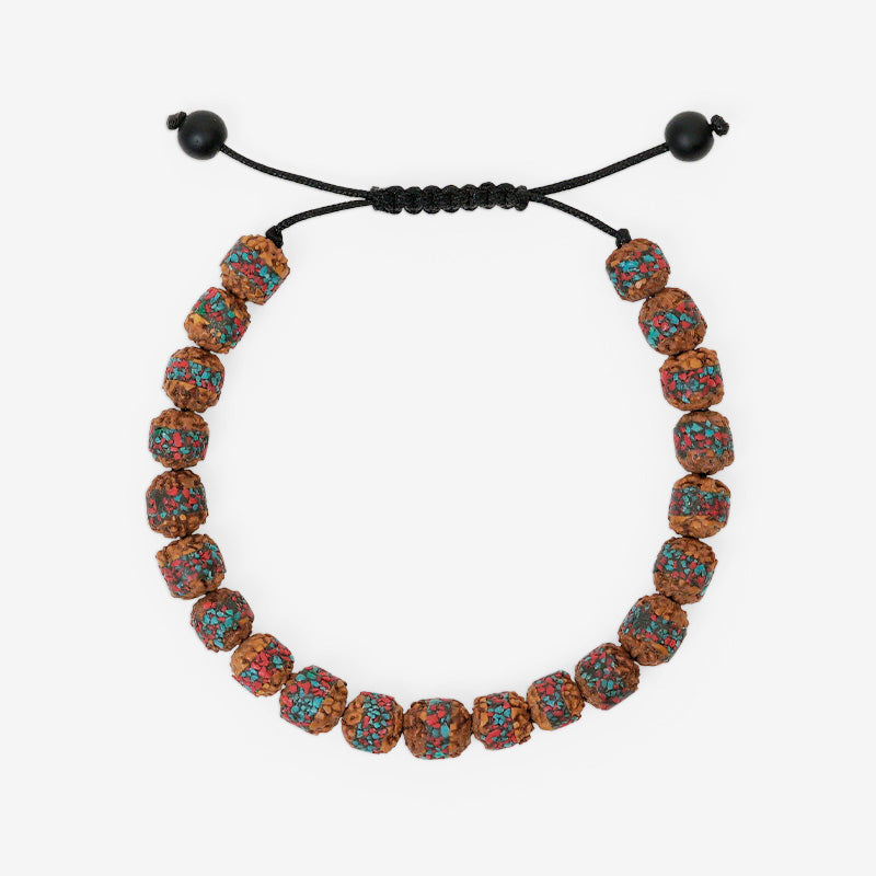PULSERA AJUSTABLE SEMILLA DE RUDRAKSHA COLOR (8 MM)