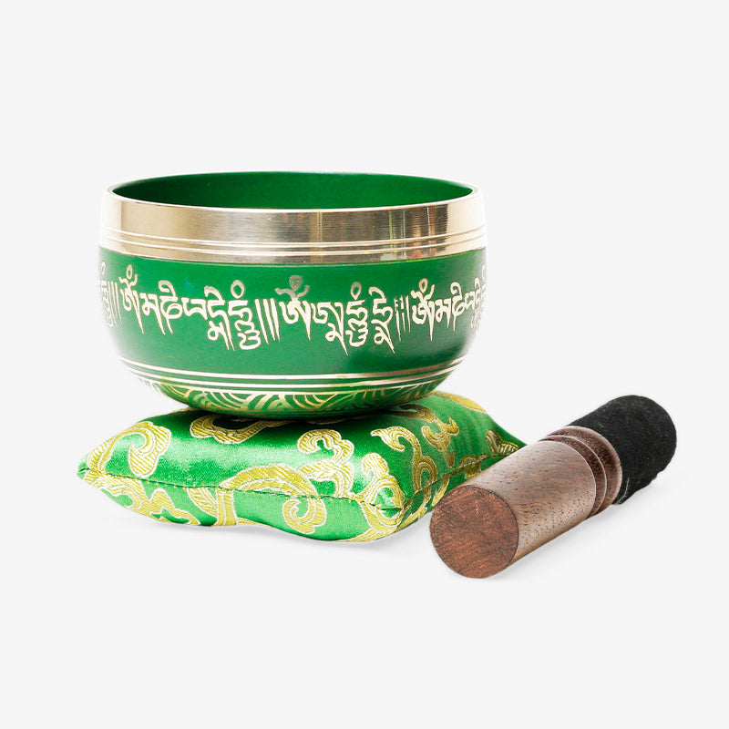 CUENCO TIBETANO MANTRA VERDE (9-10 CM)