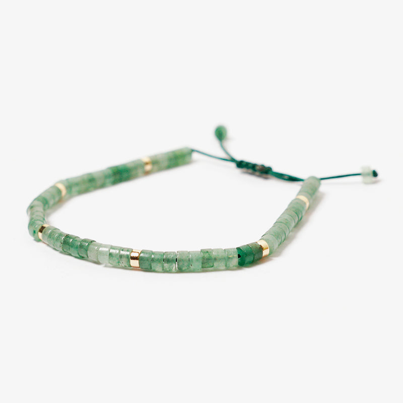 PULSERA AJUSTABLE MIYUKI AVENTURITA VERDE + HEMATITA (2X6 MM)