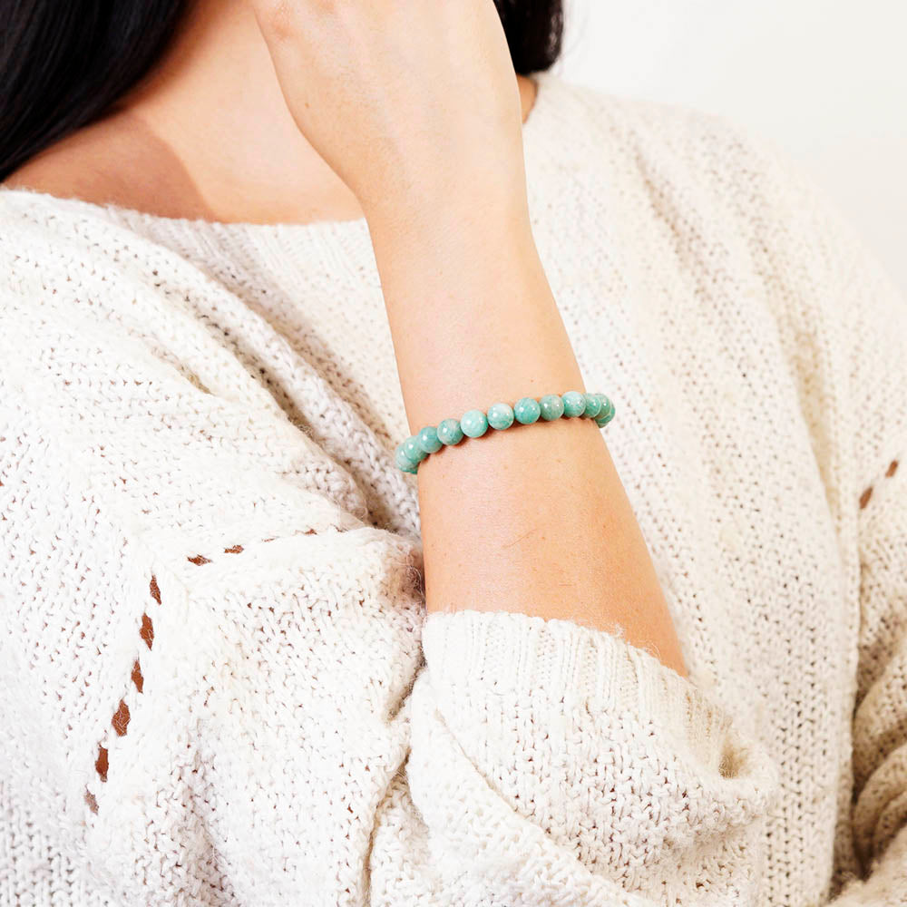 PULSERA ELÁSTICA AMAZONITA (8 MM)
