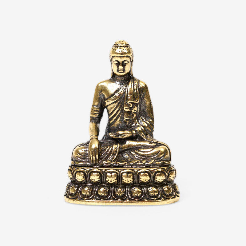 FIGURA DE BRONCE BUDA EN FLOR DE LOTO
