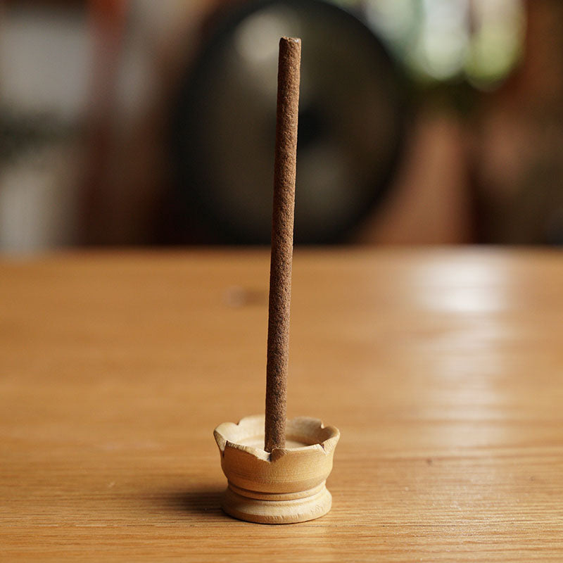 PORTA INCIENSO DE MADERA FLOR DE LOTO 1 ORIFICIO