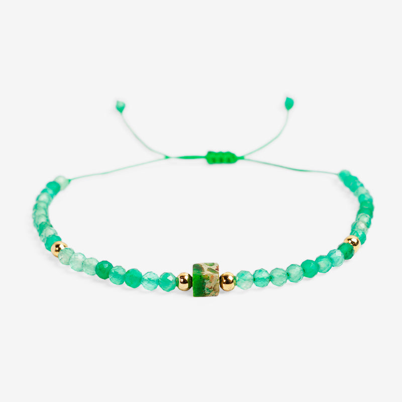 PULSERA AJUSTABLE MIYUKI JADE VERDE (3 MM)