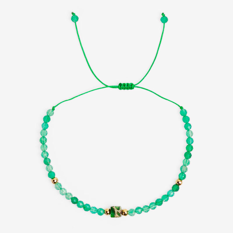 PULSERA AJUSTABLE MIYUKI JADE VERDE (3 MM)