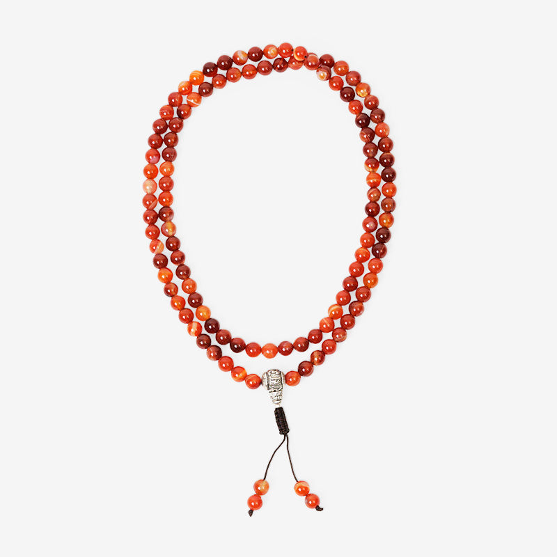 JAPA MALA 108 CUENTAS ÁGATA ROJA