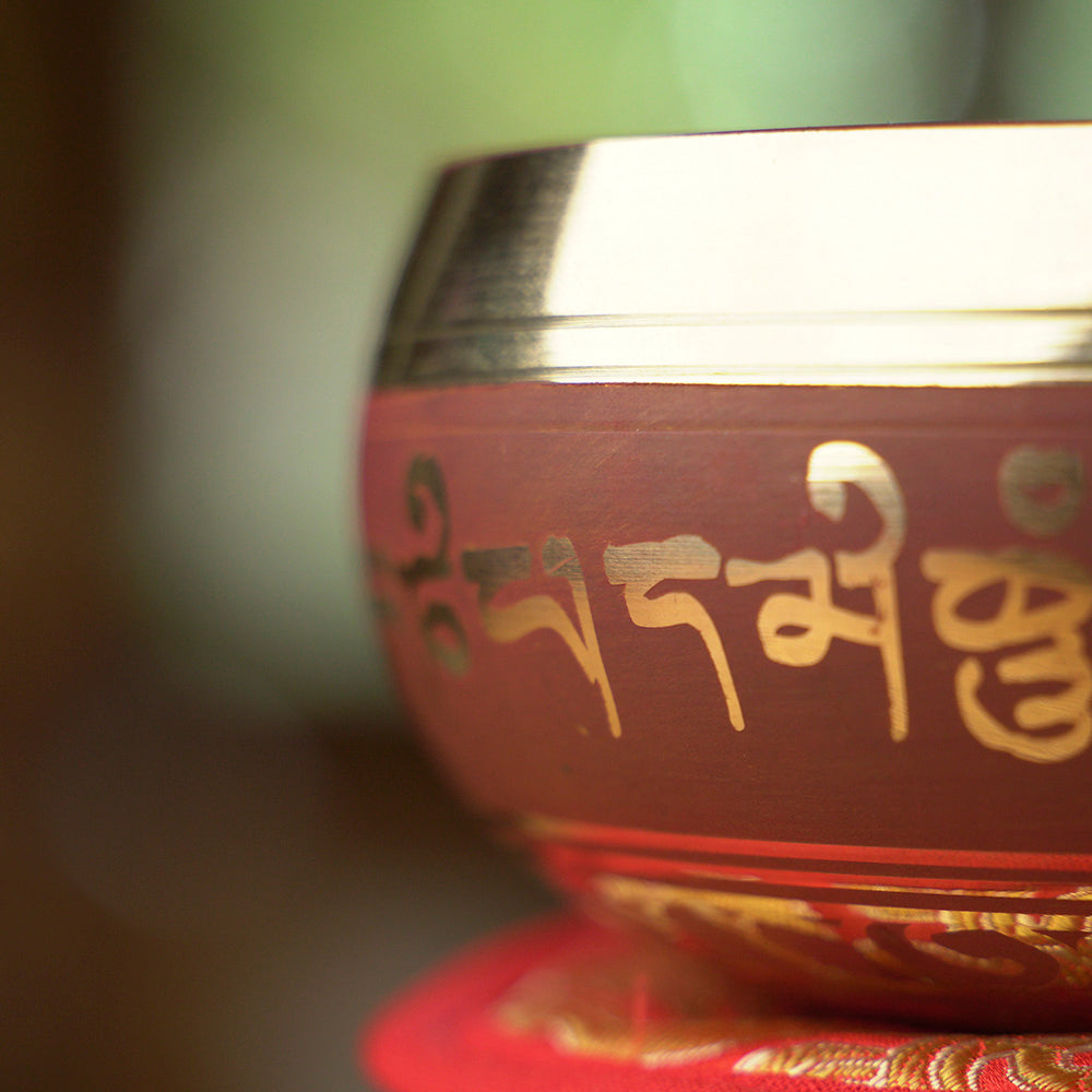 CUENCO TIBETANO MANTRA MARRÓN