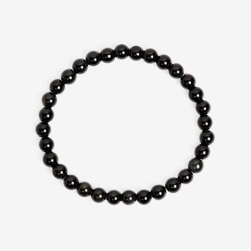 PULSERA ELÁSTICA OBSIDIANA VERDE (6 MM)