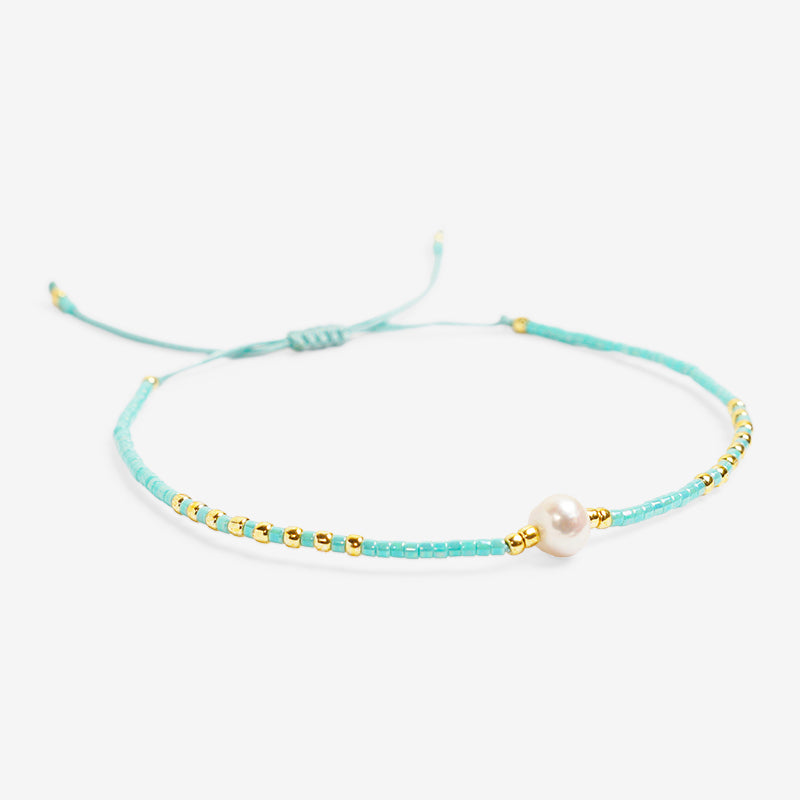 PULSERA AJUSTABLE MIYUKI CRISTAL "PERLA LUNAR"