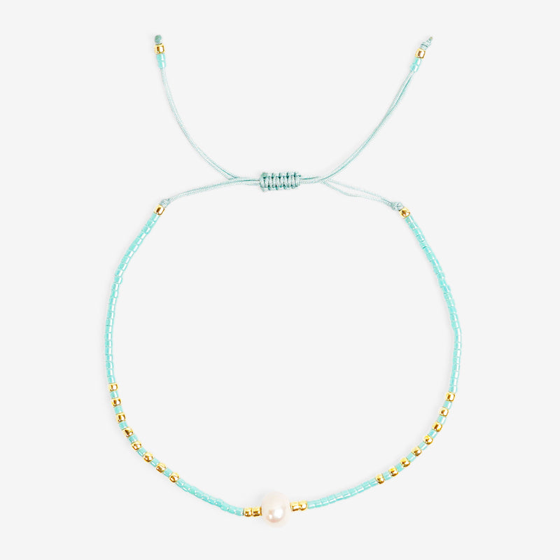 PULSERA AJUSTABLE MIYUKI CRISTAL "PERLA LUNAR"