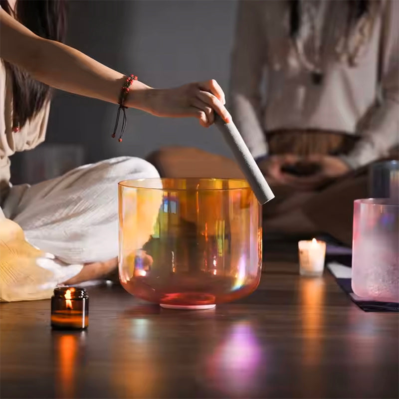"ORANGE ALCHEMY" CUENCO DE CRISTAL DE CUARZO - 6" A 9", AFINACIÓN 432 HZ (RESERVA)