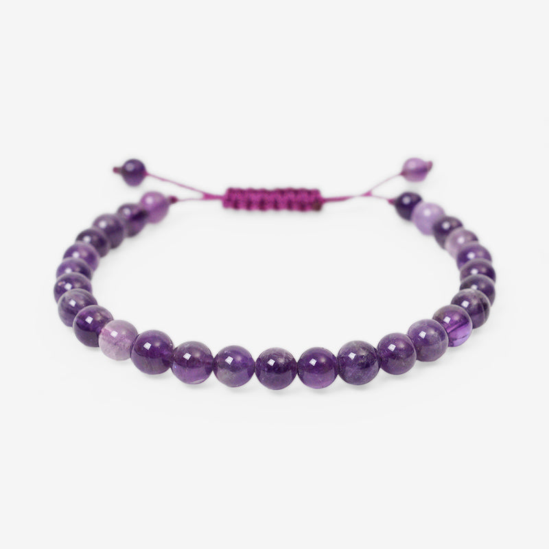 PULSERA AJUSTABLE AMATISTA (6 MM)