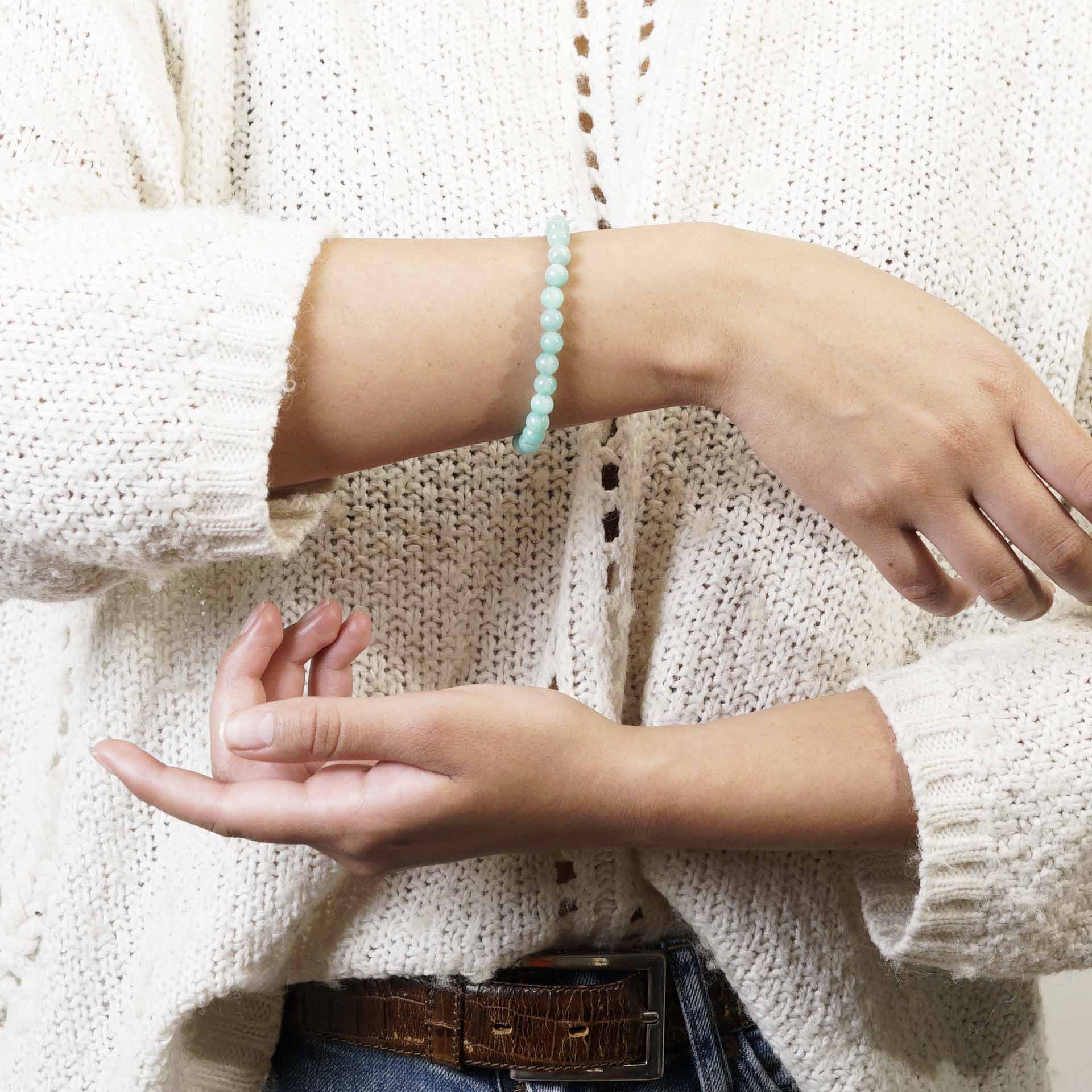 PULSERA ELÁSTICA AMAZONITA (6 MM)