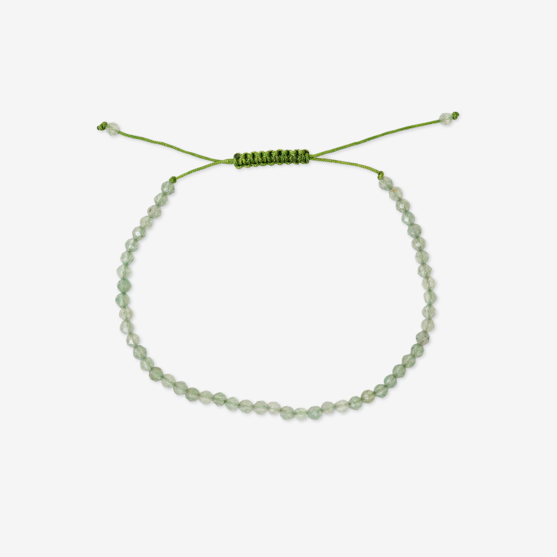 PULSERA AJUSTABLE AVENTURINA VERDE FACETADA (3 MM)