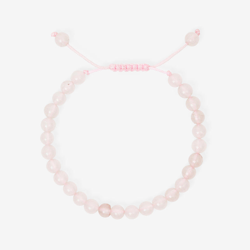 PULSERA AJUSTABLE CUARZO ROSA (6 MM)