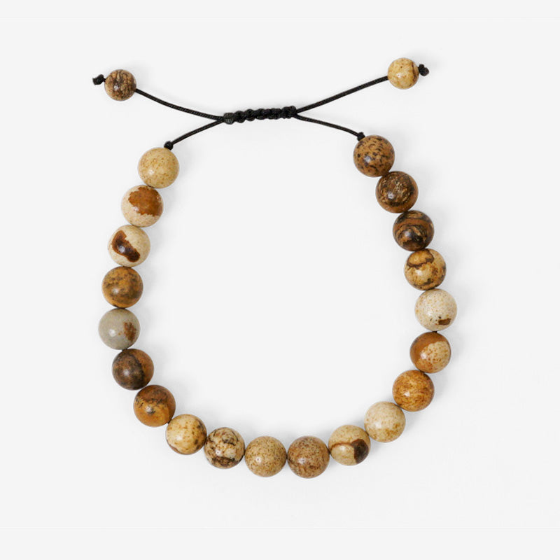 PULSERA AJUSTABLE JADE CAFÉ (8 MM)
