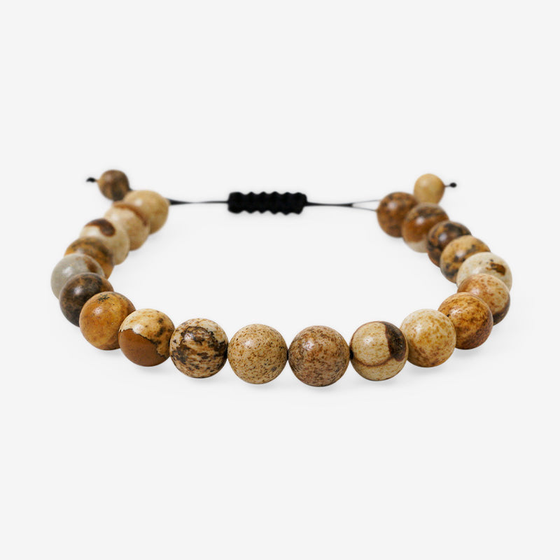 PULSERA AJUSTABLE JADE CAFÉ (8 MM)