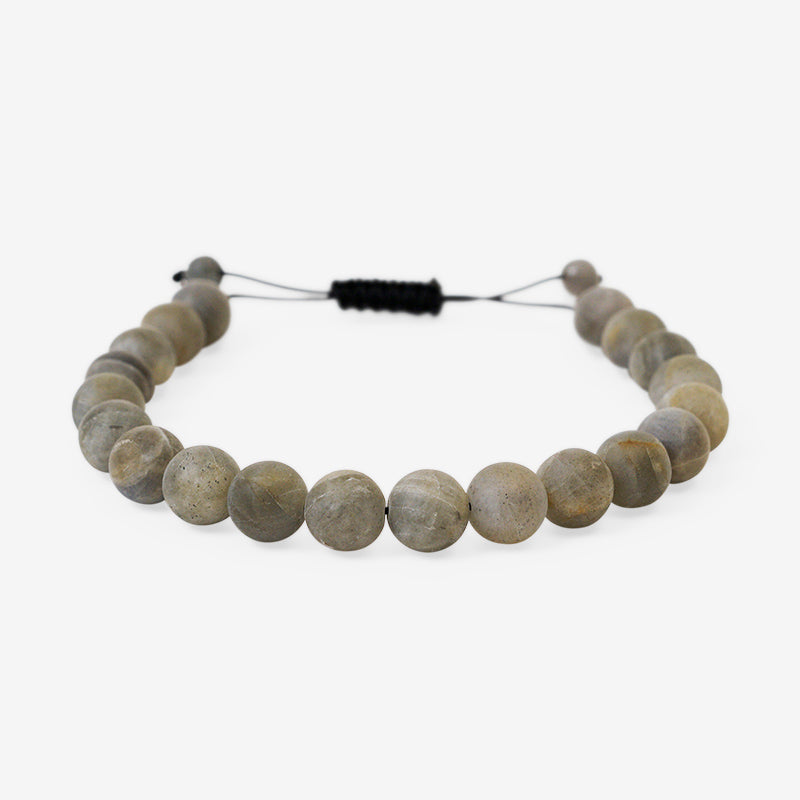 PULSERA AJUSTABLE LABRADORITA MATE (8 MM)