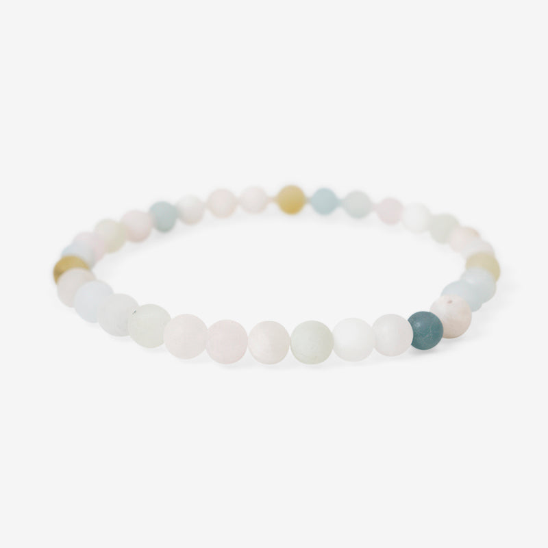 PULSERA ELÁSTICA MORGANITA MATE (7 MM)
