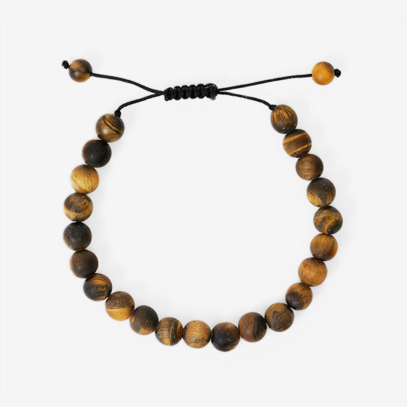 PULSERA AJUSTABLE OJO DE TIGRE MATE (8 MM)