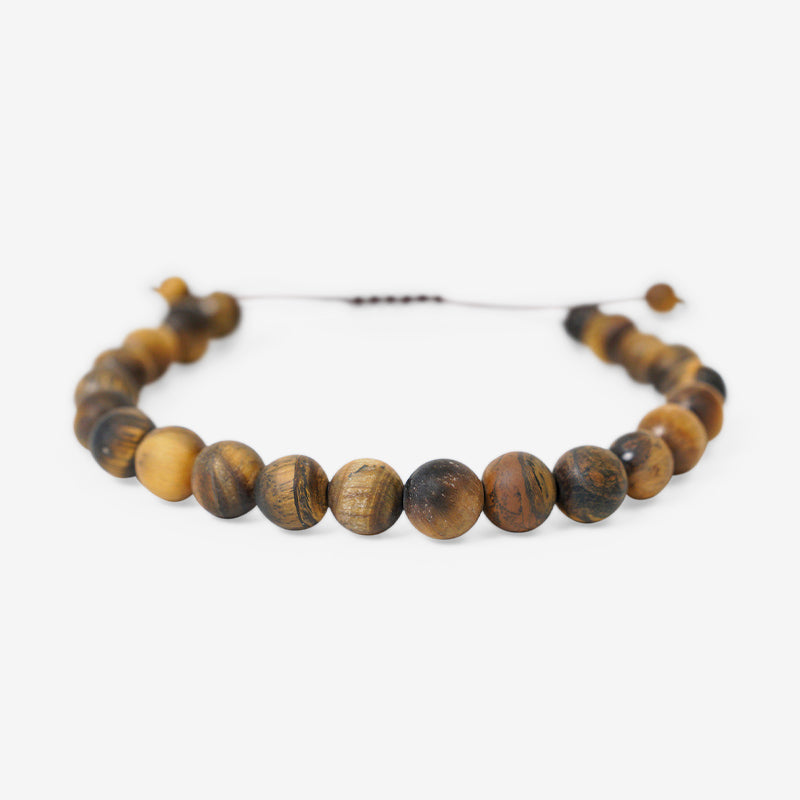 PULSERA AJUSTABLE OJO DE TIGRE MATE (8 MM)