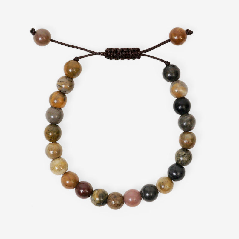 PULSERA AJUSTABLE PIEDRA DE RÍO (8 MM)